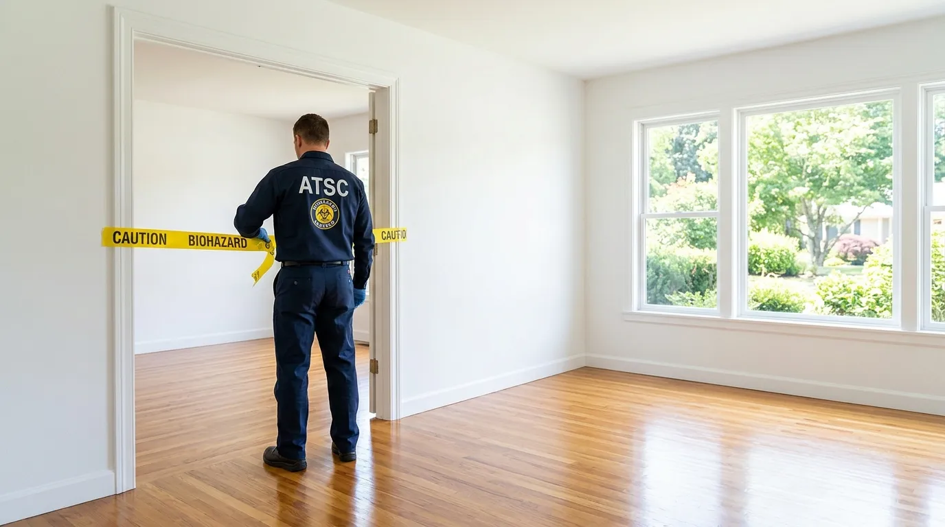 Certified biohazard cleanup crew performing Decomposition Cleanup in Orange